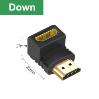 Адаптер HDMI-совместимый со штекером на гнездо 90, 270 градусов