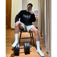 潮牌純棉正肩oversize寬鬆潮牌T恤男款秋季美式重磅百搭打底上衣