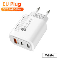 Сетевое зарядное устройство с USB-портом и поддержкой быстрой зарядки, 40 Вт