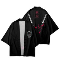 Кимоно и шорты с принтом, полиэстер, цвет черный, принт в ассортименте, размер S-6XL