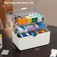 Трехуровневый контейнер для хранения семейных лекарств большой емкости, портативный органайзер для косметики, контейнер для аптечки, бытовые товары