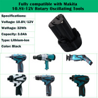 Литиевая батарея Makita 10,8 V-12V 3000mAh/4000mAh/5000mAh