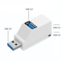 Концентратор USB 3,0, адаптер-удлинитель, мини-разветвитель с 3 портами, высокоскоростной для ПК, ноутбука, кардридер U-Disk