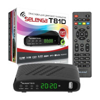 ТВ ресивер SELENGA T81D эфирный DVB-T2/C, приставка для бесплатного ТВ, цвет черный.