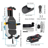 Держатель для телефона на мотоцикл, 15 Вт, с расширительным винтом, быстрое зарядное устройство для Honda FORZA 750, 350, 125, 250, 300, NSS750, NSS350, Dreamwing