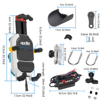 Держатель для телефона на мотоцикл, 15 Вт, с расширительным винтом, быстрое зарядное устройство для Aprilia Racing Shiber Srmax RS 125 Tuono v4 660 SR GT 200 1000RR