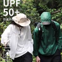 UPF50+防曬衣男女情侶款夏季輕薄透氣外套戶外運動皮膚衣男釣魚服裝