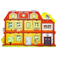 Деревянный пазл-головоломка "Уютный дом", кукольный домик