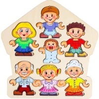 Деревянный пазл-головоломка "Собери персонажа. Семья"