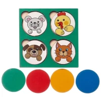 Деревянная игра-запоминалка "Зверюшки" для развития памяти