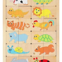 Деревянный пазл-вкладыш Весёлые половинки, развивающая игра