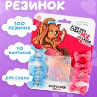 Набор резинок для собак мелких пород с бантиками