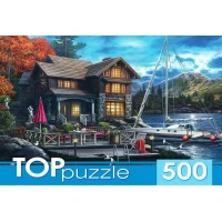 Пазл TOP Puzzle 500 деталей: Ночной дом и яхта