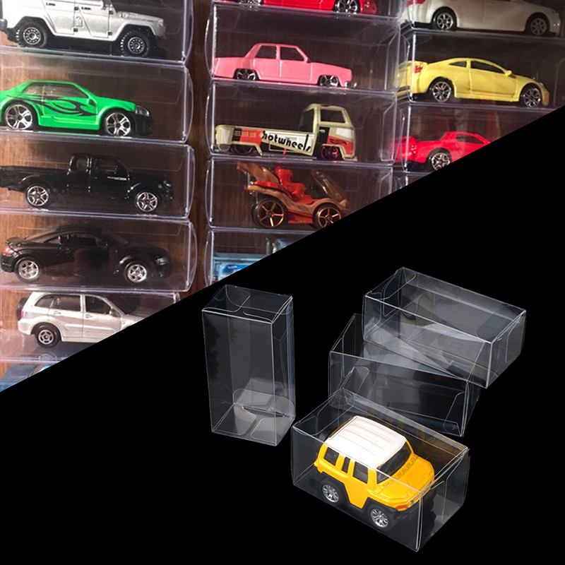 2/5pcs 1/64 Car Model Toy Transparent PVC  Box Wheel Dustproof Storage Wedding Favor Party Decor Clear Gift Display Case