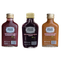 Ассорти соусов (брусничный 110 гр, черно-смородиновый 110 гр, абрикосовый 110 гр.) - набор из 3 шт.