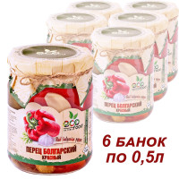 Перец болгарский красный, 545г х 6шт ECOFOOD