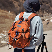 口嘎原創小眾設計大款翻蓋登山包 中性防水青年旅行徒步雙肩書包