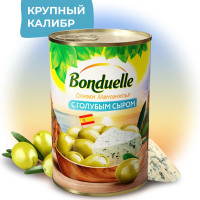 Оливки Bonduelle "Мансанилья" с голубым сыром, 300 г