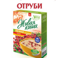 Хлопья пророщенные овсяные клюква и отруби Живая Каша Vita Family 210г