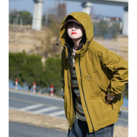 日系復古工裝外套女設計感防水戶外衝鋒衣夾克中性風連帽開衫潮牌