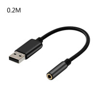 Аудиокабель USB/0,2 мм 2 в 1, 3,5 М/1 м