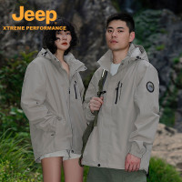 Jeep戶外硬殼三合一衝鋒衣女防水防風登山服男耐磨透氣可拆卸外套