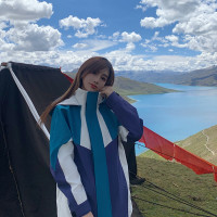 戶外衝鋒衣女潮牌韓國秋冬撞色工裝風衣外套2023年新款加絨加厚bf