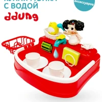 Игровой набор КУХНЯ Раковина игрушечная с водой Хозяюшка Кукольный домик Набор посуды Кукла Пупс