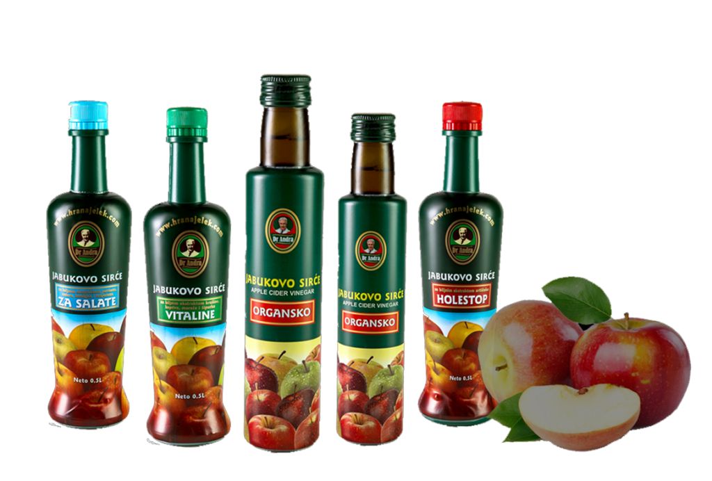 Яблоки, собранные в нетронутой природе, являются основой для получения яблочного уксуса DR ANDRA.  Благодаря строго контролируемому производству этот яблочный уксус содержит множество натуральных и лечебных веществ.