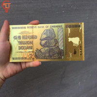 Памятные банкноты из черной золотой фольги 100 триллиона долларов