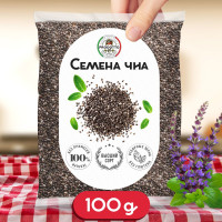 Чиа семена, семечки для похудения 100 грамм, суперфуд для правильного питания, снижения веса с высоким содержанием белков и пищевой клетчатки, приготовления салатов супов йогуртов десертов коктейлей