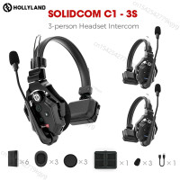 Полнодуплексная Беспроводная система внутренней связи Hollyland Solidcom C1 3S с 3 гарнитурами