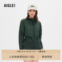 AIGLE艾高2023年春夏季女士防潑水戶外休閒輕量皮膚衣夾克外套