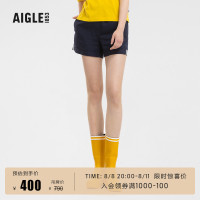 AIGLE艾高夏款女士柔軟天絲輕薄時尚舒適戶外休閒經典短褲褲裝