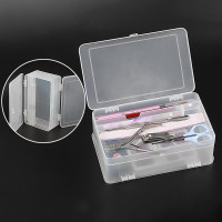 Пластиковый прозрачный многофункциональный прямоугольный ящик для хранения инструментов органайзер для офисных принадлежностей маникюра