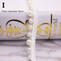 Кружевная лента с бусинами и жемчужинами