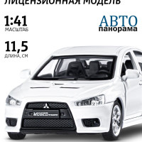 Машинка металлическая, инерционная Автопанорама, коллекционная модель Mitsubishi Lancer Evolution, 1:40/ открываются двери, резиновые колеса