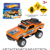 Машинка для мальчиков металлическая Hot Wheels Спорткар 12,5 см Технопарк звуковые и световые эффекты открывающиеся двери инерционная механизм