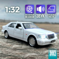 Коллекционная машинка WiMi Mercedes-Benz W140 S-Class в металлическом корпусе, реалистичные модели с инерционным механизмом, игрушки для детей с открывающимися элементами, Мерседес кабан