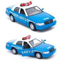 Машинка металлическая Kinsmart 1:42 Ford Crown Victoria Police Interceptor (Форд Краун Виктория полицейский) KT5342A инерционная, двери открываются