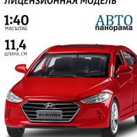 Машинка металлическая, инерционная Автопанорама, коллекционная модель Hyundai Elantra, 1:40/ открываются двери, резиновые колеса