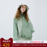 半圓原創設計感女裝2023春夏季新款連帽寬鬆短款小眾外套防曬衣女