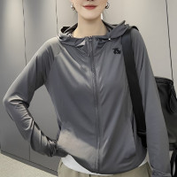 防曬衣女夏季冰絲薄款外套開衫刺繡透氣防曬服戶外運動跑步上衣潮