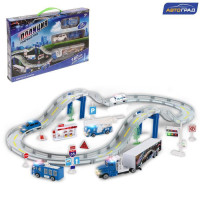 Автотрек Полиция, 1 машина работает от батареек + сменный кузов, длина трассы 180 см