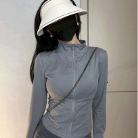 冰絲修身立領防曬衣女款2023夏季新款收腰顯瘦長袖開衫瑜伽服外套