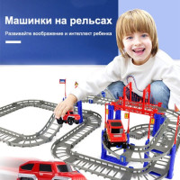 Автотрек игрушка с машинкой несколько уровней скоростной арт. WJ0014, DOLEMIKKI