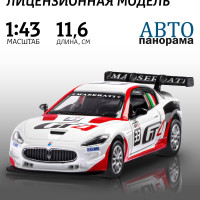 Машинка металлическая, инерционная Автопанорама, коллекционная модель Maserati Gran Turismo MC GT4, 1:43/ открываются двери, резиновые колеса