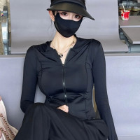 修身冰絲防曬衣女2023年夏季新款輕薄連帽外套抗UV瑜伽防曬服