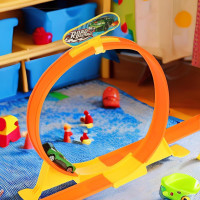 Автотрек с катапультой Road Racing Крокодил с машинкой Технодрайв (13 деталей, мертвая петля)