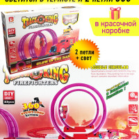 Игровой конструктор-трек с машинкой светящийся, 2 петли
